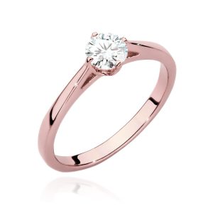Pierścionek W0543 Diament Laboratoryjny 0,40ct różowe złoto
