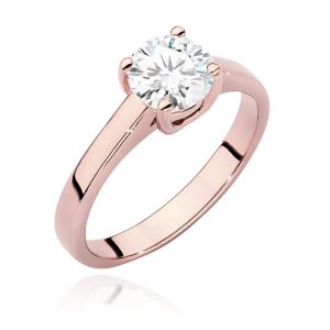 Pierścionek W0544 Diament Laboratoryjny 1,00ct różowe złoto