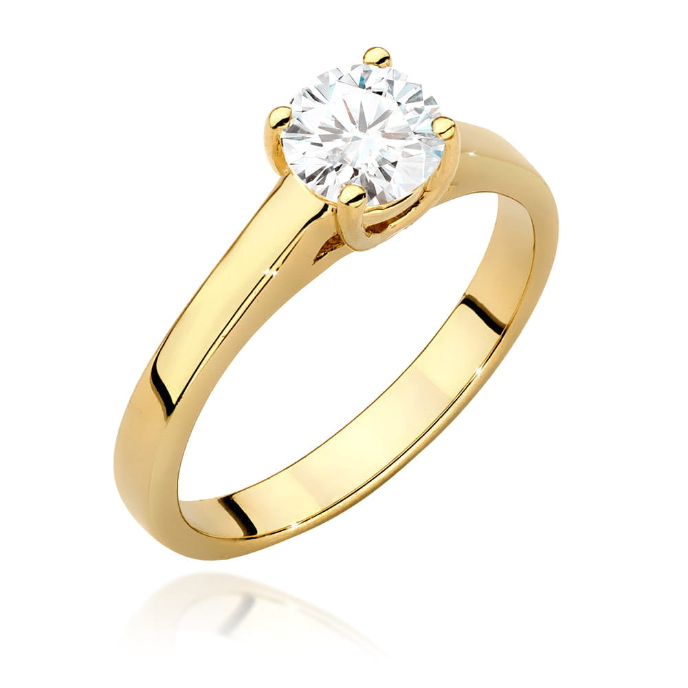 Pierścionek W0544 Diament Laboratoryjny 0,70ct żółte złoto