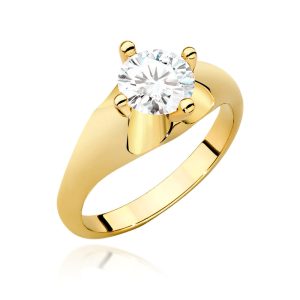 Pierścionek W0545 Diament Laboratoryjny 1,00ct żółte złoto