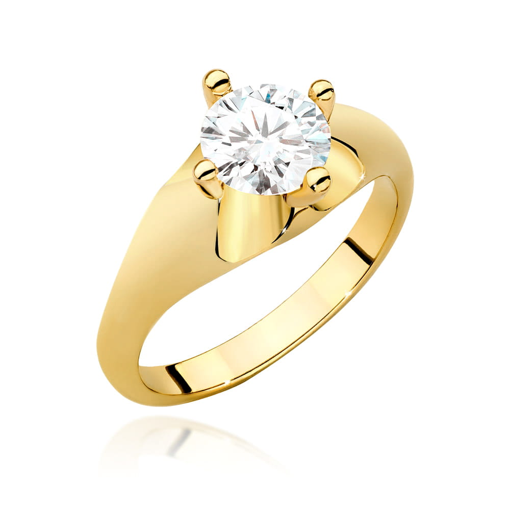 Pierścionek W0545 Diament Laboratoryjny 1,00ct żółte złoto