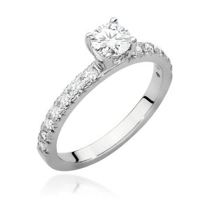 Pierścionek W0546 Diament Laboratoryjny 0,40ct białe złoto