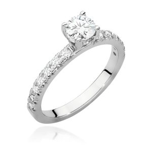 Pierścionek W0546 Diament Laboratoryjny 0,50ct białe złoto