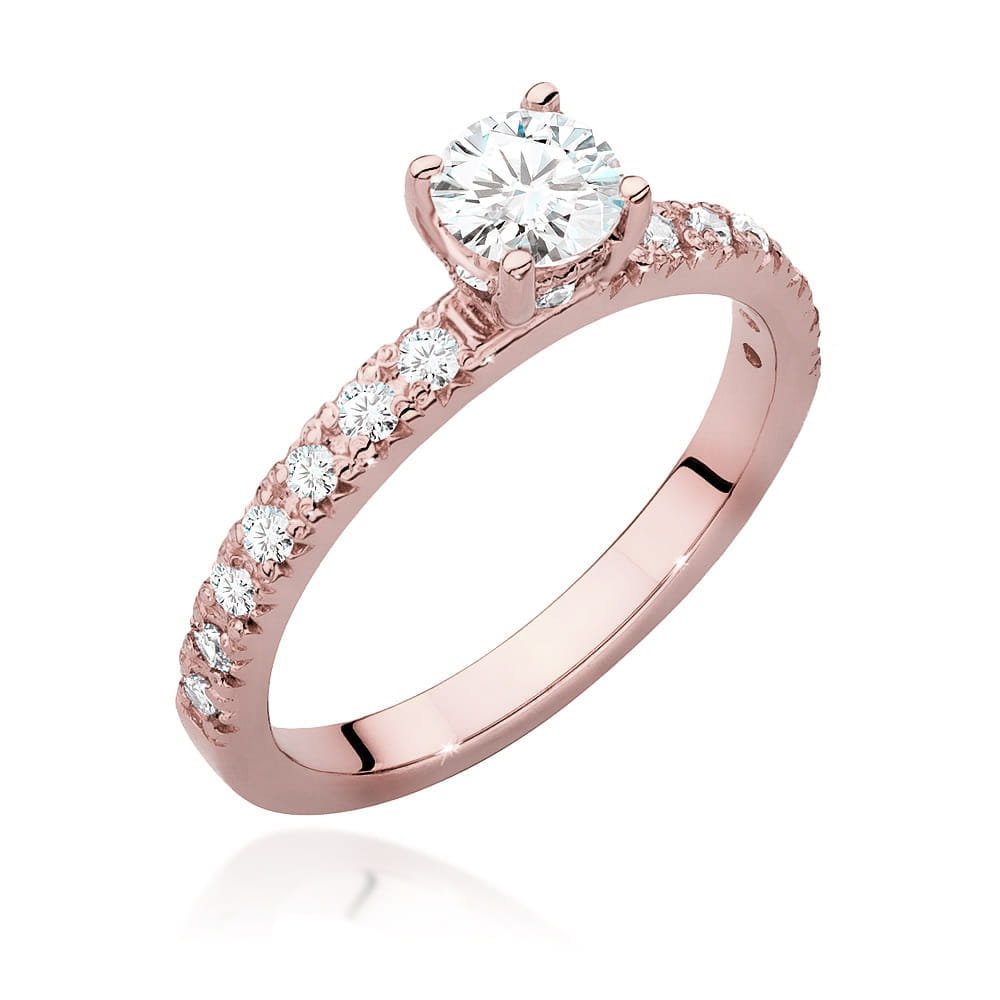 Pierścionek W0546 Diament 0,40ct różowe złoto