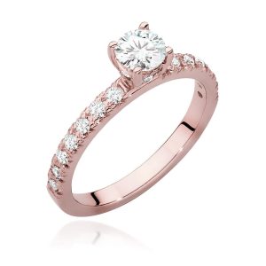 Pierścionek W0546 Diament Laboratoryjny 0,40ct różowe złoto
