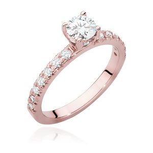 Pierścionek W0546 Diament Laboratoryjny 0,50ct różowe złoto