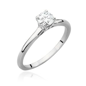 Pierścionek W0547 Diament Laboratoryjny 0,40ct białe złoto
