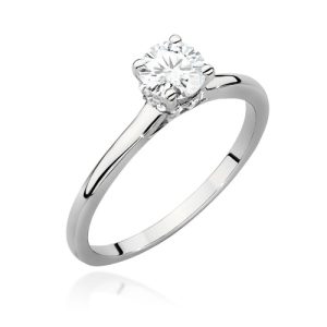 Pierścionek W0547 Diament Laboratoryjny 0,50ct białe złoto