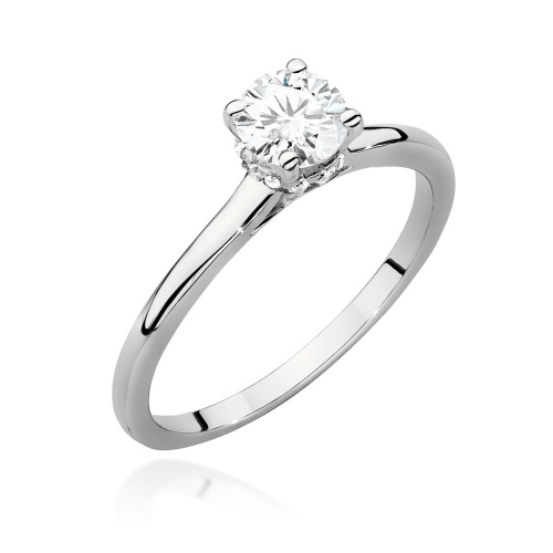 Pierścionek W0547 Diament Laboratoryjny 0,50ct białe złoto