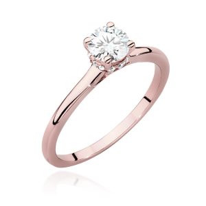 Pierścionek W0547 Diament Laboratoryjny 0,50ct różowe złoto