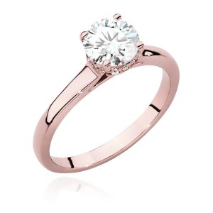 Pierścionek W0547 Diament Laboratoryjny 1,00ct różowe złoto