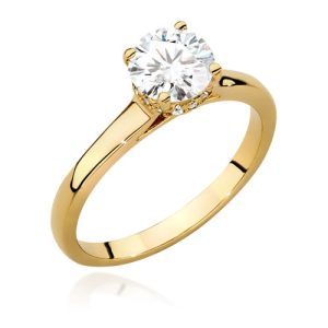 Pierścionek W0547 Diament 1,00ct żółte złoto