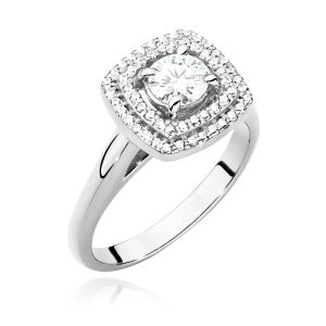 Pierścionek W0548 Diament Laboratoryjny 0,50ct białe złoto