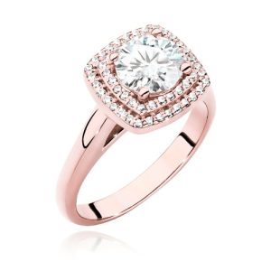 Pierścionek W0548 Diament Laboratoryjny 1,00ct różowe złoto