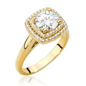 Pierścionek W0548 Diament Laboratoryjny 1,00ct żółte złoto