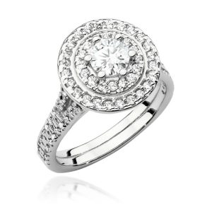 Pierścionek W0549 Diament 0,50ct białe złoto