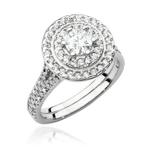 Pierścionek W0549 Diament Laboratoryjny 0,40ct białe złoto