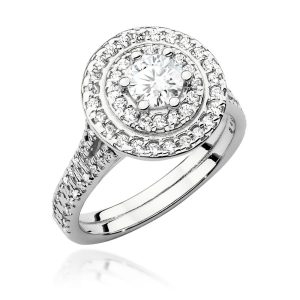Pierścionek W0549 Diament Laboratoryjny 0,50ct białe złoto