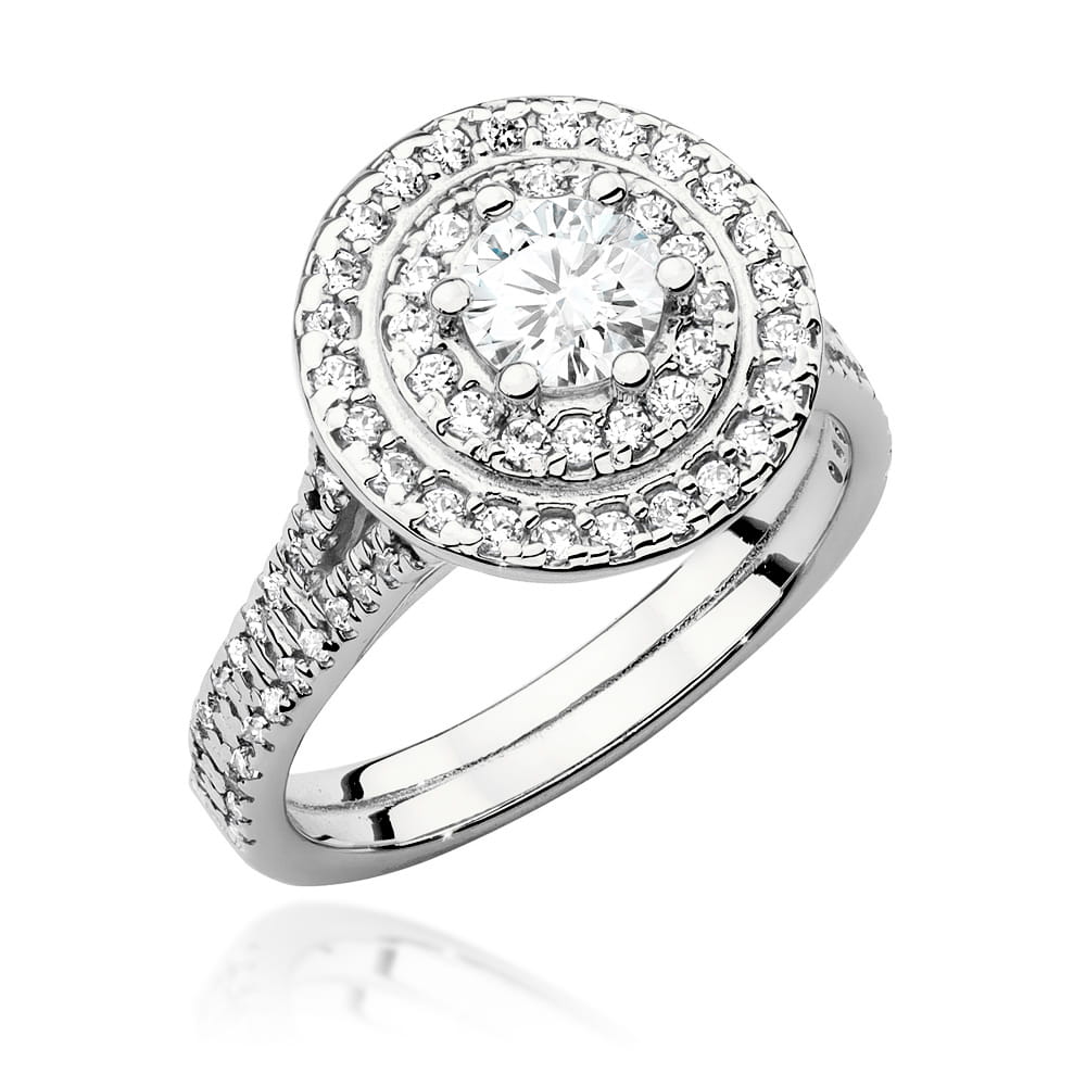 Pierścionek W0549 Diament Laboratoryjny 0,50ct białe złoto