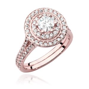 Pierścionek W0549 Diament Laboratoryjny 0,50ct różowe złoto