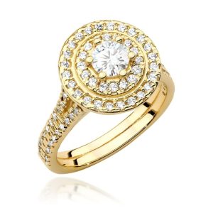 Pierścionek W0549 Diament Laboratoryjny 0,40ct żółte złoto