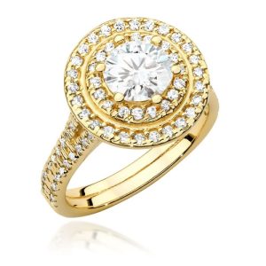 Pierścionek W0549 Diament Laboratoryjny 1,00ct żółte złoto