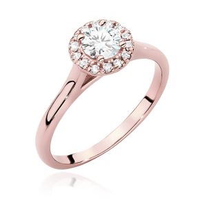 Pierścionek W0550 Diament 0,40ct różowe złoto