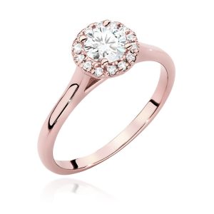 Pierścionek W0550 Diament Laboratoryjny 0,50ct różowe złoto
