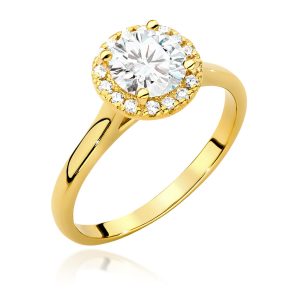 Pierścionek W0550 Diament Laboratoryjny 1,00ct żółte złoto