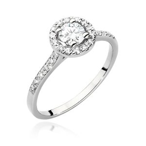 Pierścionek W0551 Diament 0,40ct białe złoto