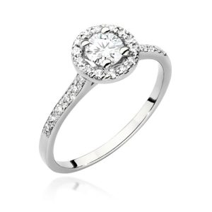 Pierścionek W0551 Diament Laboratoryjny 0,40ct białe złoto