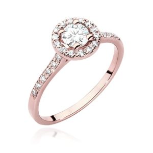 Pierścionek W0551 Diament 0,40ct różowe złoto