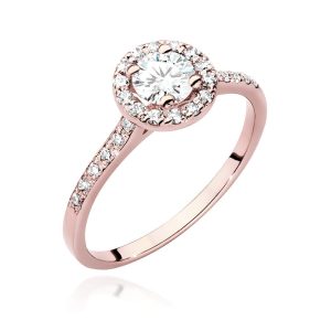 Pierścionek W0551 Diament Laboratoryjny 0,50ct różowe złoto