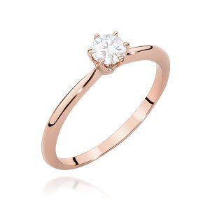 Pierścionek W0553 Diament Laboratoryjny 0,50ct różowe złoto