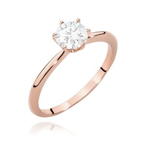 Pierścionek W0553 Diament Laboratoryjny 0,70ct różowe złoto