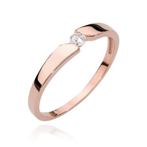 Pierścionek W0554 Diament 0,08ct różowe złoto