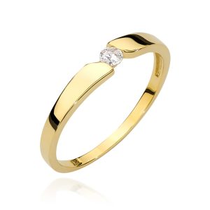 Pierścionek W0554 Diament 0,08ct żółte złoto