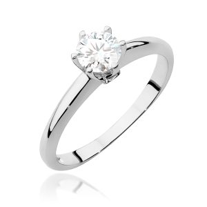Pierścionek W0557 Biały Szafir 0,60ct białe złoto