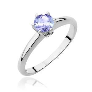 Pierścionek W0557 Tanzanit 0,50ct białe złoto