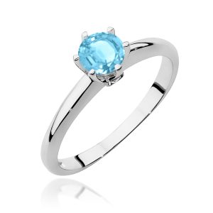 Pierścionek W0557 Topaz Swiss 0,50ct białe złoto