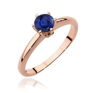 Pierścionek W0557 Szafir 0,50ct różowe złoto