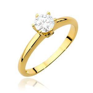 Pierścionek W0557 Diament Laboratoryjny 0,50ct żółte złoto