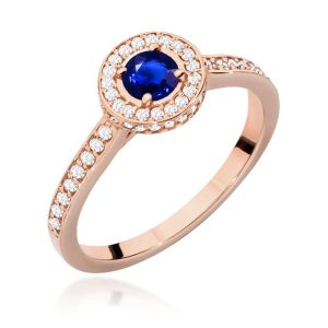 Pierścionek W0559 Szafir 0,30ct różowe złoto