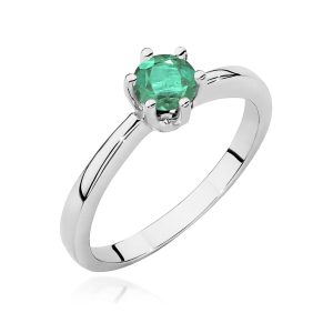 Pierścionek W0563 szmaragd 0,50ct białe złoto