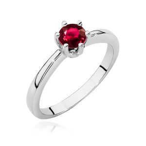 Pierścionek W0563 rubin 0,60ct białe złoto