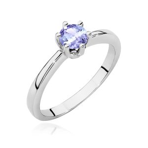 Pierścionek W0563 z tanzanitem 0,50ct białe złoto