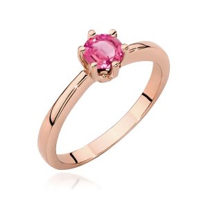 Pierścionek W0563 różowy topaz 0,60ct różowe złoto