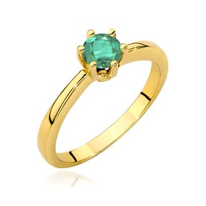 Pierścionek W0563 szmaragd 0,50ct żółte złoto