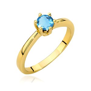 Pierścionek W0563 Topaz Swiss 0,50ct żółte złoto