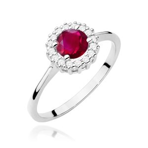 Pierścionek W0572 Rubin 0,60ct białe złoto